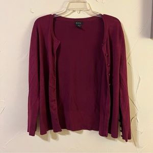 Evie Plum Colored Long Sleeve Cardigan - Size Medium